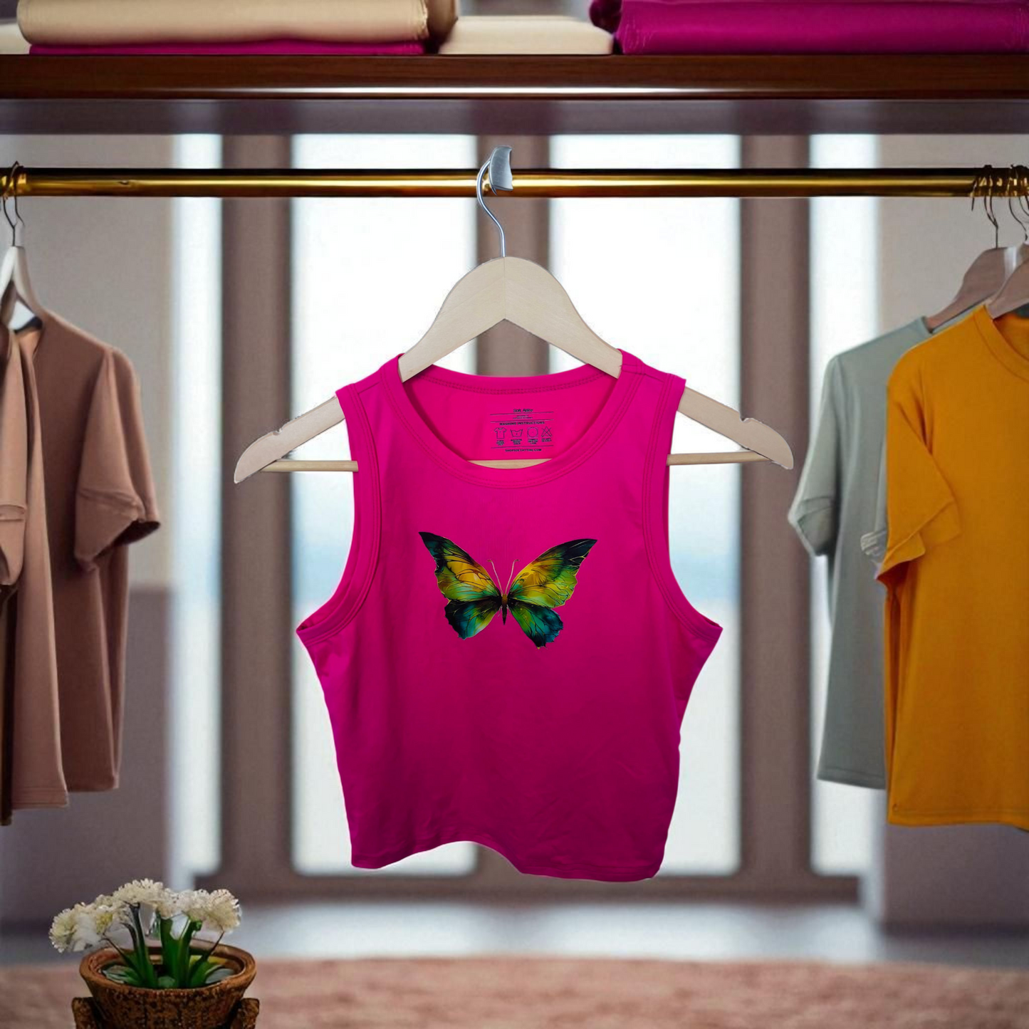Women's Butterfly Crop Top