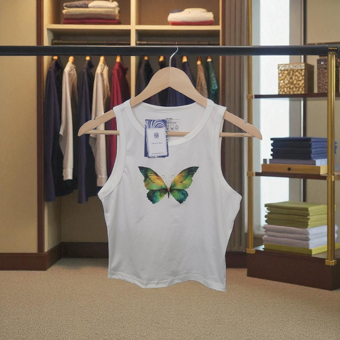 Women's Butterfly Crop Top